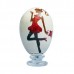 Fashion and Shopping Girls - Hand Painted White Wooden Decorative Easter Egg