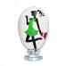 Fashion and Shopping Girls - Hand Painted White Wooden Decorative Easter Egg