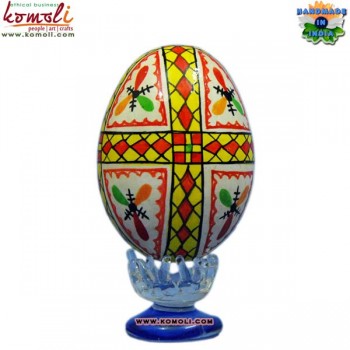 Folk Painting Style Hand Painted Wooden Decorative Easter Eggs - Customization Available