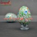 Glittered Easter Egg - Chinar Pattern Hand Painted Decorative Wooden Easter Egg