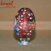 Glittered Hand Painted Red Floral Pattern of Wooden Decorative Easter Decoration Egg