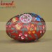 Glittered Hand Painted Red Floral Pattern of Wooden Decorative Easter Decoration Egg