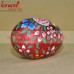 Glittered Hand Painted Red Floral Pattern of Wooden Decorative Easter Decoration Egg