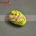 Hand Painted Multi-Color Flower Pattern on Yellow Base - Wooden Easter Eggs