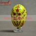 Hand Painted Multi-Color Flower Pattern on Yellow Base - Wooden Easter Eggs