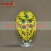 Hand Painted Multi-Color Flower Pattern on Yellow Base - Wooden Easter Eggs