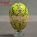 Hand Painted Multi-Color Flower Pattern on Yellow Base - Wooden Easter Eggs