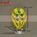 Hand Painted Multi-Color Flower Pattern on Yellow Base - Wooden Easter Eggs