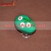 Simple Floral Hand Painted Pattern on Green Base - Decorative Wooden Easter Eggs