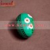 Simple Floral Hand Painted Pattern on Green Base - Decorative Wooden Easter Eggs