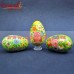 The Floral Garden - Vibrant Color Hand Painted Wooden Easter Decorative Eggs - Large