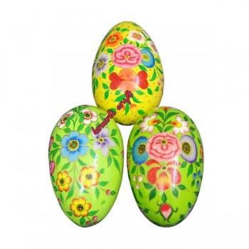 The Floral Garden - Vibrant Color Hand Painted Wooden Easter Decorative Eggs - Large