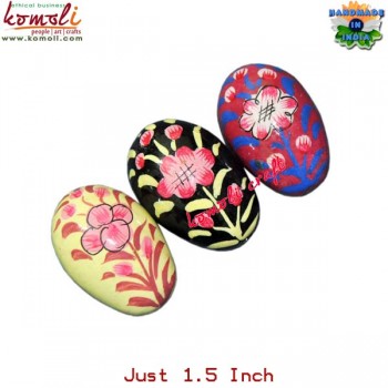 Small and Tiny - Multi-Color Hand Painted Wooden Easter Decorative Eggs - Just 1 Inch