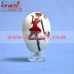 Shopping Girls - Hand Painted White Easter Egg, Wooden Decorative Easter Eggs