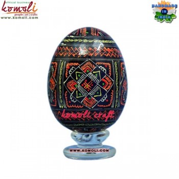 Symmetry of Lines - Custom Designs of Hand Painted Wooden Paper Mache Easter Eggs