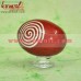 Ultra Red Hand Painted Wooden Egg with Spiral Desing - Customized Designs