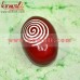 Ultra Red Hand Painted Wooden Egg with Spiral Desing - Customized Designs