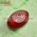 Ultra Red Hand Painted Wooden Egg with Spiral Desing - Customized Designs