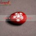 Snow Flake on Red Base - Recycled Hand Painted Decorative Wooden Easter Egg