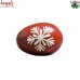 Snow Flake on Red Base - Recycled Hand Painted Decorative Wooden Easter Egg
