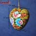 Green Heart Hand Painted Recycled Paper Mache X-mas Decoration Hanging Ornaments