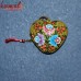 Green Heart Hand Painted Recycled Paper Mache X-mas Decoration Hanging Ornaments