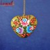 Green Heart Hand Painted Recycled Paper Mache X-mas Decoration Hanging Ornaments