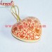 Holiday Decoration Christmas Tree - Red Hand Painted Paper Mache Puffy Heart