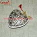 Black Chinar Leaf Design Holiday Decoration Paper Mache Hand Painted Puffy Heart