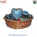 Floral Design in Electric Blue and Black - Festival and Holiday Decoration Heart Shape Hanging