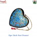Floral Design in Electric Blue and Black - Festival and Holiday Decoration Heart Shape Hanging