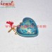 Golden Chinar Leaf Design on Blue Back - Drop - Holiday Decoration Christmas Ornament Hanging Heart 
