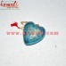 Golden Chinar Leaf Design on Blue Back - Drop - Holiday Decoration Christmas Ornament Hanging Heart 