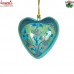 Golden Chinar Leaf Design on Blue Back - Drop - Holiday Decoration Christmas Ornament Hanging Heart 