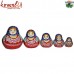 Matryoshka Nesting Dolls Set - Hand Painted Paper Mache Artwork - Set of 5 Dolls