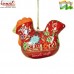 Scarlet Rooster - Ecofriendly Upcycled Christmas Ornament Decoration Made of Paper Mache, Hand Painted