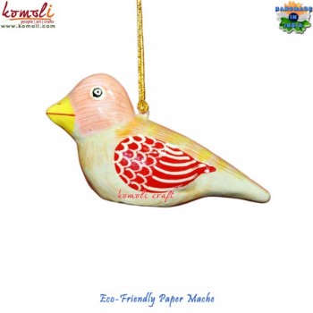 Cutie Bird Holiday Decoration Hanging - Paper Mache Christmas Decorative