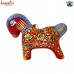 Vintage Style Red Floral Pattern Hand Painted Ecofriendly Paper Mache Horse Christmas Ornaments Tree Decoration