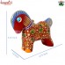 Vintage Style Red Floral Pattern Hand Painted Ecofriendly Paper Mache Horse Christmas Ornaments Tree Decoration