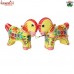 Traditional Horse Figurine Floral Hand Painted Eco-Friendly Paper Mache Christmas Ornament For Home And Christmas Decoration