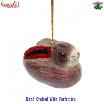 Creative Craft Hand Painted Rabbit Christmas Tree Ornament, Ecofriendly Paper Mache Handicraft Christmas Gifts