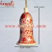 Red Chinar Leaf Design X-mas Decoration Heart Bell and Star - Hand Painted Holiday Decor