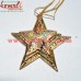 Golden Star Set of 3 - Christmas Tree Hanging Ornament Decor - Hand Painted Custom Designs