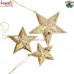 Golden Star Set of 3 - Christmas Tree Hanging Ornament Decor - Hand Painted Custom Designs