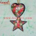 Christmas Decoration Heart and Star - Hand Painted Holiday Christmas Decor 