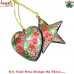 Christmas Decoration Heart and Star - Hand Painted Holiday Christmas Decor 