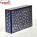 Shades of Blue Floral Rectangular Hand Painted Wooden Upcycled Keepsake Large Trinket Storage Box