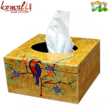 Bird Tissue Holder - Spring Paper Mache Decorative Tissue Box