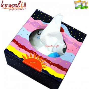 Kids Choice Tissue Holder - Hand Painted Home and Car Decoration Wooden MDF Paper Tissue Holder Box