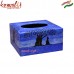 Blue Ocean Tree Large Tissue Holder - Hand Painted Wooden Decorative Tissue Box